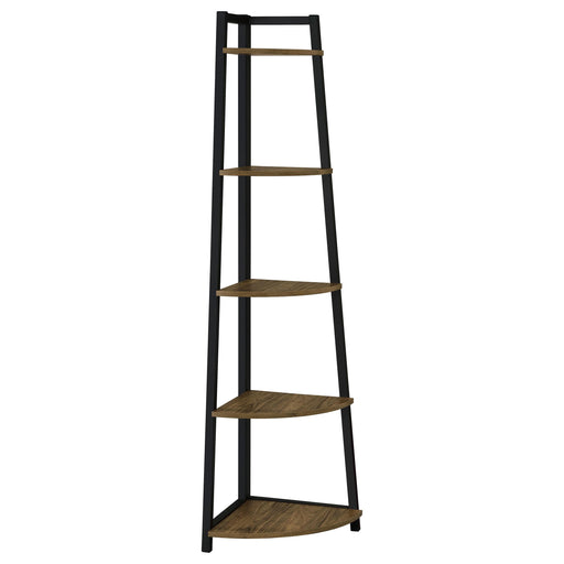 Jacksonville 5-tier Corner Bookcase Aged Walnut - Imperial Furniture (Las Vegas, NV) - Multi Location