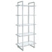 Hartford Glass Shelf Bookcase Chrome - Imperial Furniture (Las Vegas, NV) - Multi Location
