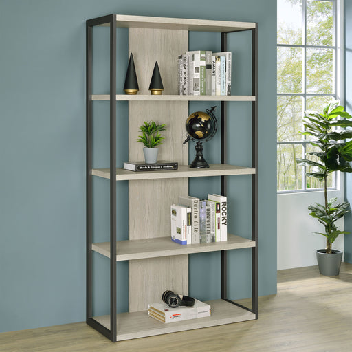 Loomis 4-shelf Bookcase Whitewashed Grey - Imperial Furniture (Las Vegas, NV) - Multi Location
