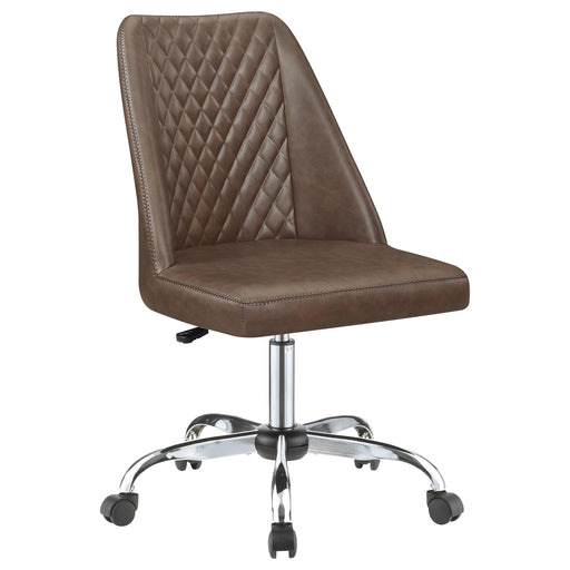 Althea Upholstered Tufted Back Office Chair Brown and Chrome - Imperial Furniture (Las Vegas, NV) - Multi Location