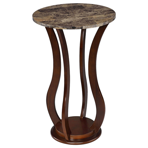 Elton Round Marble Top Accent Table Brown - Imperial Furniture (Las Vegas, NV) - Multi Location