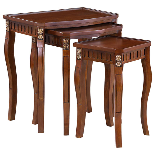 Daphne 3-piece Curved Leg Nesting Tables Warm Brown - Imperial Furniture (Las Vegas, NV) - Multi Location