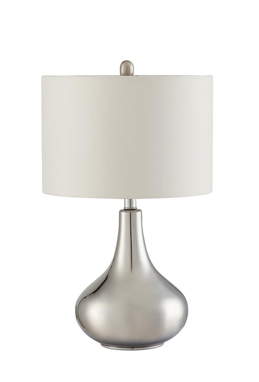 Junko Drum Shade Table Lamp Chrome and White - Imperial Furniture (Las Vegas, NV) - Multi Location