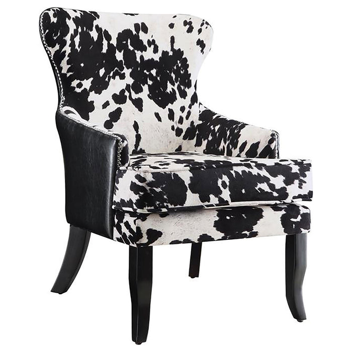 Trea Cowhide Print Accent Chair Black and White - Imperial Furniture (Las Vegas, NV) - Multi Location