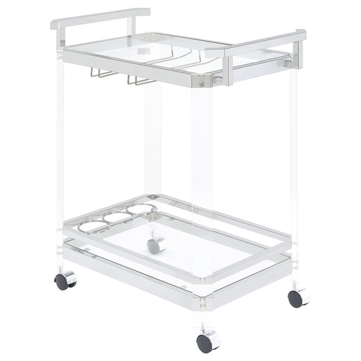 Jefferson 2-tier Glass Serving Cart Clear - Imperial Furniture (Las Vegas, NV) - Multi Location