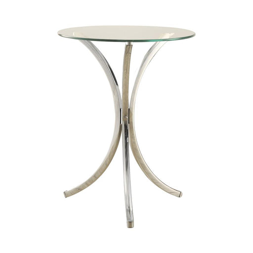 Eloise Round Accent Table with Curved Legs Chrome - Imperial Furniture (Las Vegas, NV) - Multi Location