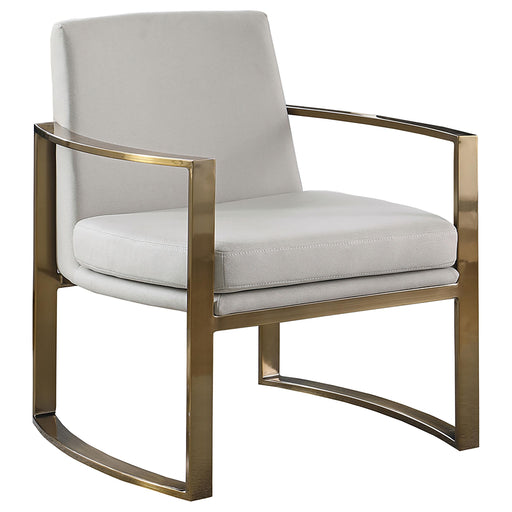 Cory Concave Metal Arm Accent Chair Cream and Bronze - Imperial Furniture (Las Vegas, NV) - Multi Location