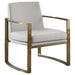 Cory Concave Metal Arm Accent Chair Cream and Bronze - Imperial Furniture (Las Vegas, NV) - Multi Location