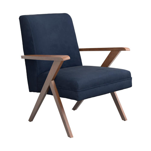Cheryl Wooden Arms Accent Chair Dark Blue and Walnut - Imperial Furniture (Las Vegas, NV) - Multi Location