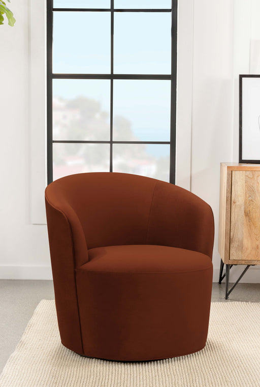 Joyce Sloped Arms Swivel Chair Burnt Orange - Imperial Furniture (Las Vegas, NV) - Multi Location