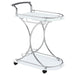 Elfman 2-shelve Serving Cart Chrome and White - Imperial Furniture (Las Vegas, NV) - Multi Location