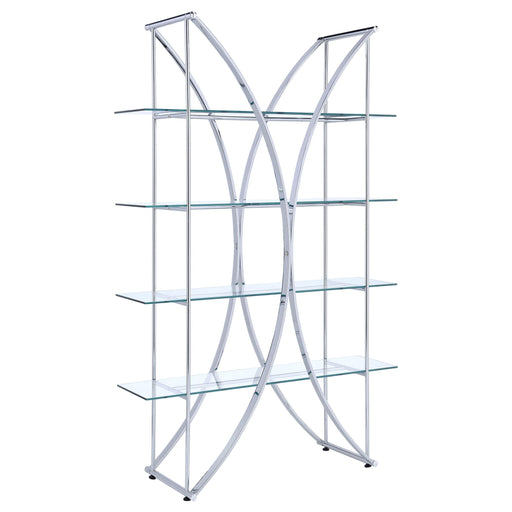 Larson 4-tier Bookcase Chrome and Clear - Imperial Furniture (Las Vegas, NV) - Multi Location