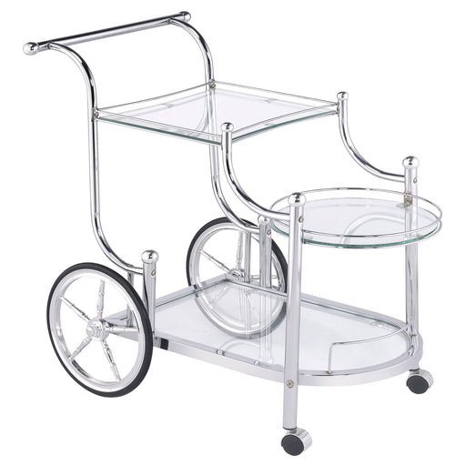 Sarandon 3-tier Serving Cart Chrome and Clear - Imperial Furniture (Las Vegas, NV) - Multi Location
