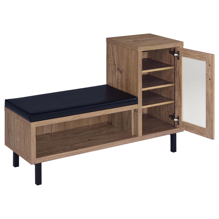 Teller 1-door Entryway Shoe Storage Cabinet Natural Oak - Imperial Furniture (Las Vegas, NV) - Multi Location