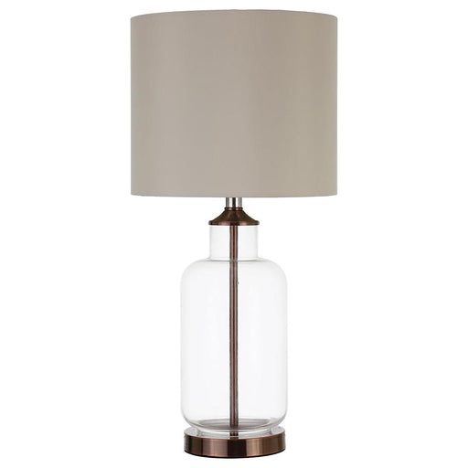 Aisha Drum Shade Table Lamp Creamy Beige and Clear - Imperial Furniture (Las Vegas, NV) - Multi Location
