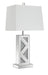 Carmen Geometric Base Table Lamp Silver - Imperial Furniture (Las Vegas, NV) - Multi Location