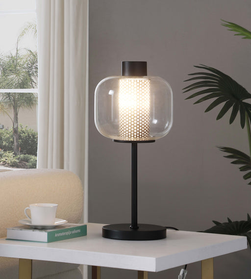 Ingrid Glass Shade Bedside Table Lamp Black - Imperial Furniture (Las Vegas, NV) - Multi Location