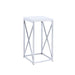 Edmund Accent Table with X-cross Glossy White and Chrome - Imperial Furniture (Las Vegas, NV) - Multi Location