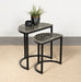 Zakiya 2-piece Demilune Nesting Table Black and White - Imperial Furniture (Las Vegas, NV) - Multi Location