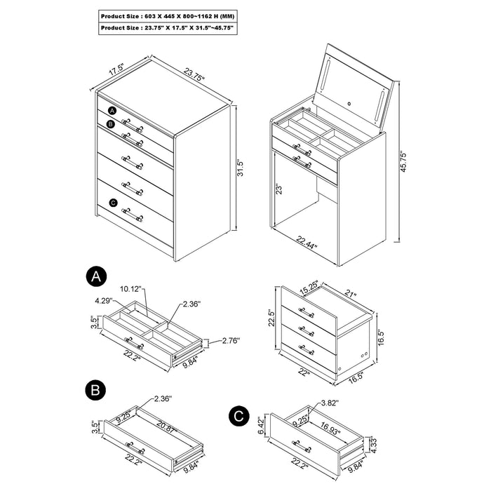 Danbury Vanity Set - Imperial Furniture (Las Vegas, NV) - Multi Location