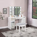 Regina 3-piece Makeup Vanity Table Set Hollywood Lighting White and Mirror - Imperial Furniture (Las Vegas, NV) - Multi Location