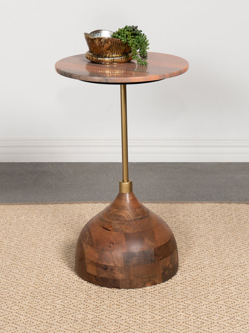 Colima Round Wood Top Side Table Peach - Imperial Furniture (Las Vegas, NV) - Multi Location