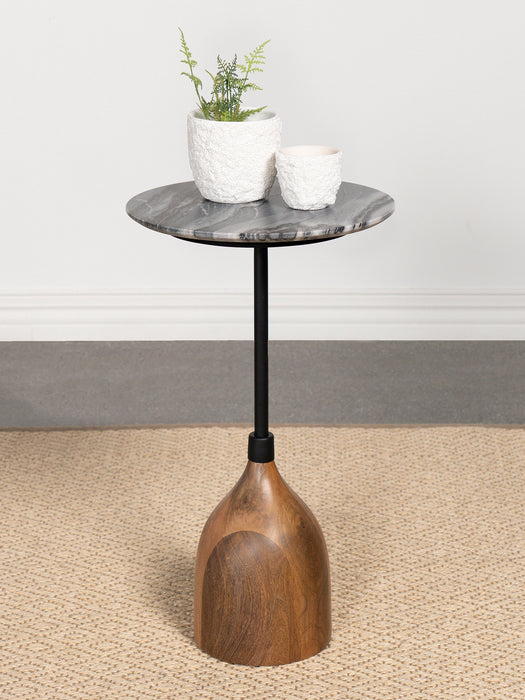 Ophelia Round Marble Top Side Table Black - Imperial Furniture (Las Vegas, NV) - Multi Location