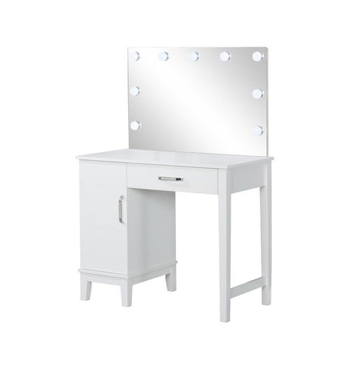 Elijah Vanity Set with LED Lights White and Dark Grey - Imperial Furniture (Las Vegas, NV) - Multi Location