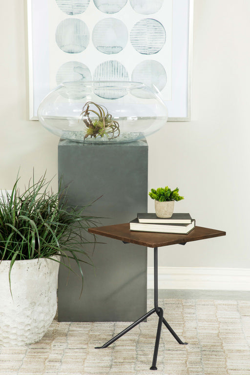 Heitor Square Accent Table with Tripod Legs Dark Brown and Gunmetal - Imperial Furniture (Las Vegas, NV) - Multi Location