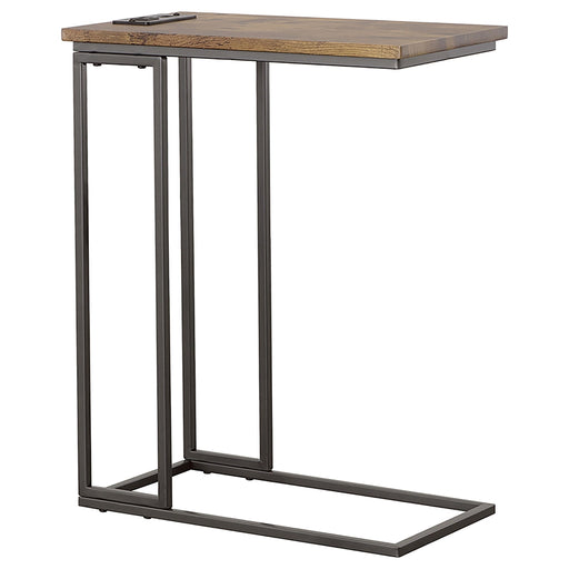 Rudy Snack Table with Power Outlet Gunmetal and Antique Brown - Imperial Furniture (Las Vegas, NV) - Multi Location