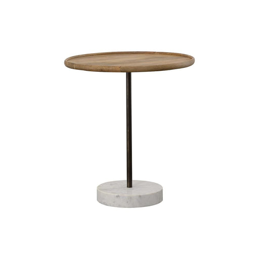 Ginevra Round Wooden Top Accent Table Natural and White - Imperial Furniture (Las Vegas, NV) - Multi Location