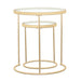 Maylin 2-piece Round Glass Top Nesting Tables Gold - Imperial Furniture (Las Vegas, NV) - Multi Location