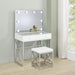 Eliza 2-piece Vanity Set with Hollywood Lighting White and Chrome - Imperial Furniture (Las Vegas, NV) - Multi Location