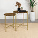 Malka 2-piece Round Nesting Table Dark Brown and Gold - Imperial Furniture (Las Vegas, NV) - Multi Location