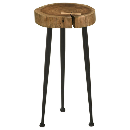 Keith Round Wood Top Side Table Natural and Black - Imperial Furniture (Las Vegas, NV) - Multi Location