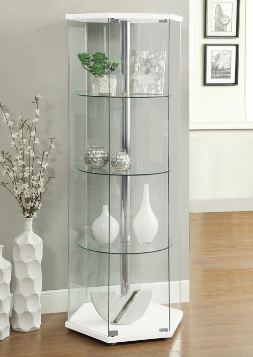Traditional Glass Hexagon Curio Cabinet - Imperial Furniture (Las Vegas, NV) - Multi Location