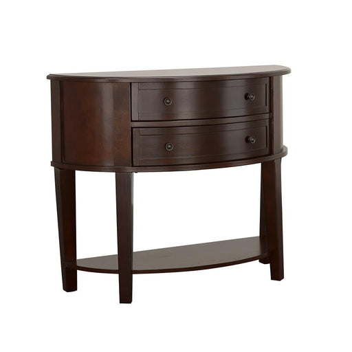 Diane 2-drawer Demilune Shape Console Table Cappuccino - Imperial Furniture (Las Vegas, NV) - Multi Location