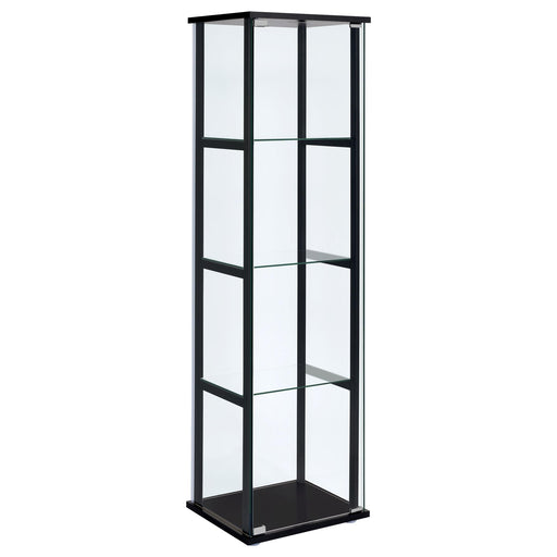 Cyclamen 4-shelf Glass Curio Cabinet Black and Clear - Imperial Furniture (Las Vegas, NV) - Multi Location
