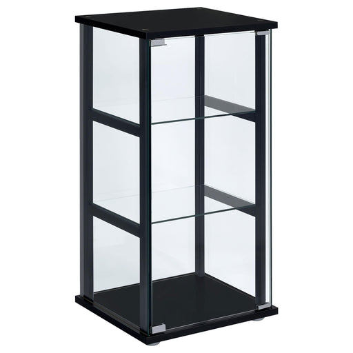 Cyclamen 3-shelf Glass Curio Cabinet Black and Clear - Imperial Furniture (Las Vegas, NV) - Multi Location