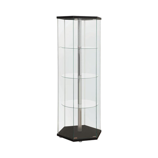 Traditional Glass Hexagon Curio Cabinet - Imperial Furniture (Las Vegas, NV) - Multi Location