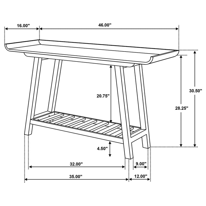 Ornelas 46-inch Console Table with Slatted Shelf Mango Brown - Imperial Furniture (Las Vegas, NV) - Multi Location
