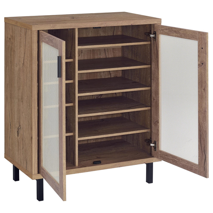 Teller 2-door Shoe Storage Cabinet Natural Oak - Imperial Furniture (Las Vegas, NV) - Multi Location