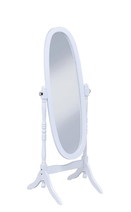 Foyet Oval Cheval Mirror White - Imperial Furniture (Las Vegas, NV) - Multi Location
