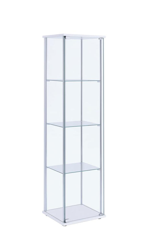 Bellatrix Rectangular 4-shelf Curio Cabinet White and Clear - Imperial Furniture (Las Vegas, NV) - Multi Location
