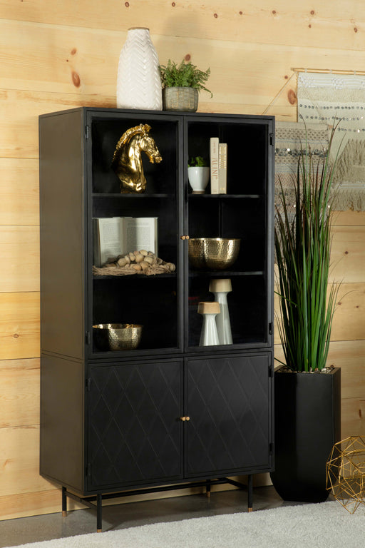 Santiago Rectangular 4-door Cabinet Matte Black - Imperial Furniture (Las Vegas, NV) - Multi Location