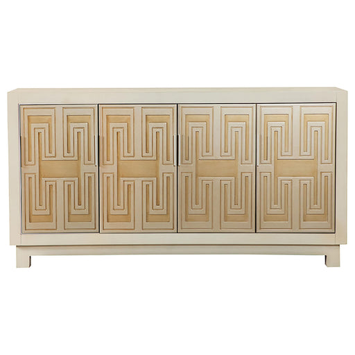 Voula Rectangular 4-door Accent Cabinet White and Gold - Imperial Furniture (Las Vegas, NV) - Multi Location