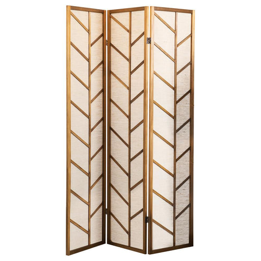Mila Foldable 3-panel Screen Walnut and Linen - Imperial Furniture (Las Vegas, NV) - Multi Location