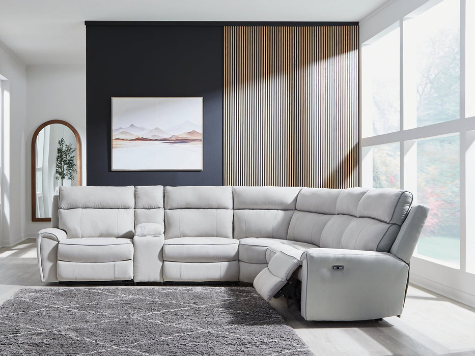 Social Pointe Reclining Sectional with Storage Console - Imperial Furniture (Las Vegas, NV) - Multi Location