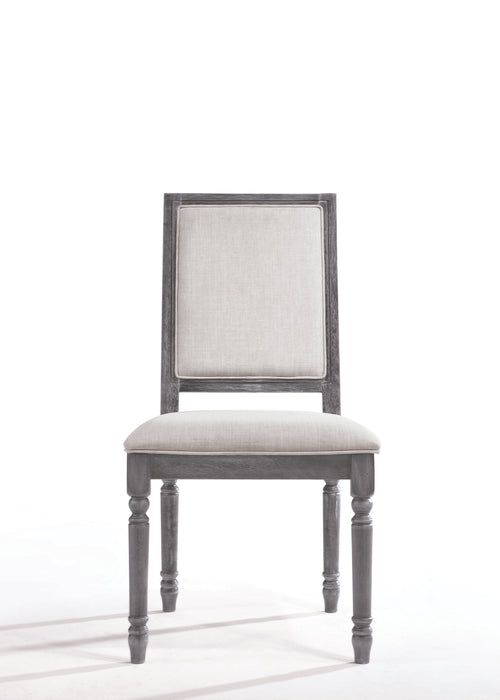 Leventis Cream Linen & Weathered Gray Side Chair - Imperial Furniture (Las Vegas, NV) - Multi Location