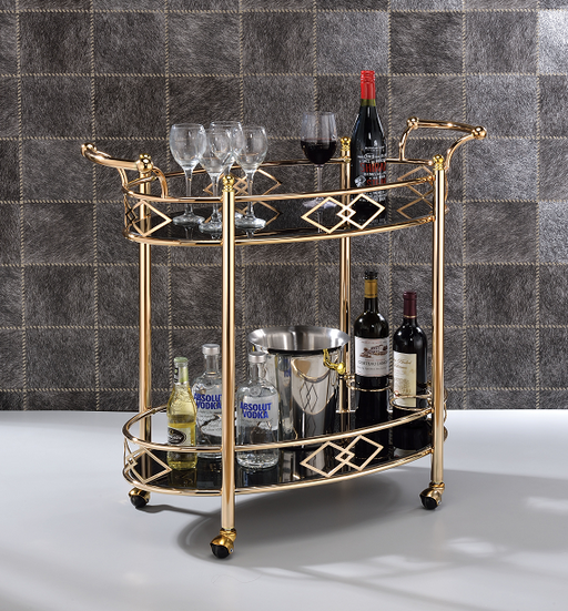 Ottesen Gold & Black Glass Serving Cart - Imperial Furniture (Las Vegas, NV) - Multi Location